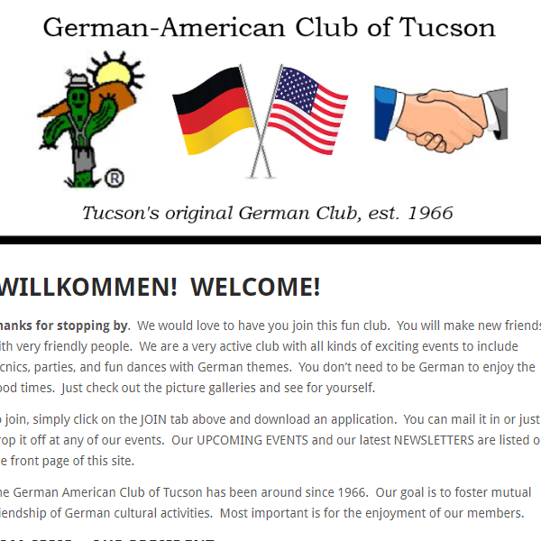 German Speaking Organization in Arizona - German American Club of Tucson