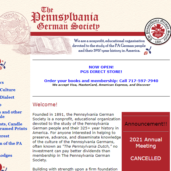 German Non Profit Organization in Pennsylvania - Pennsylvania German Society